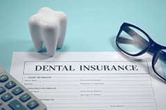 Dental insurance form on a desk